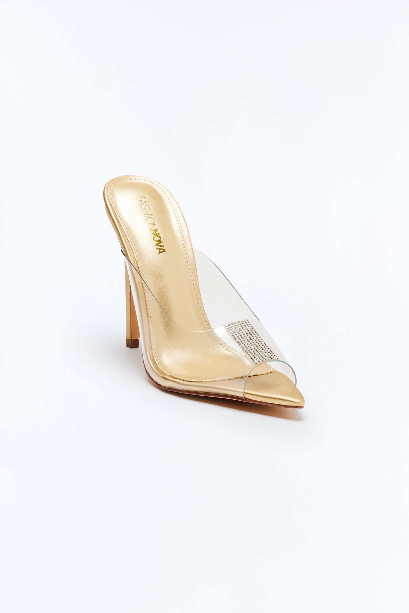 Champagne Nights Clear Heels - Gold