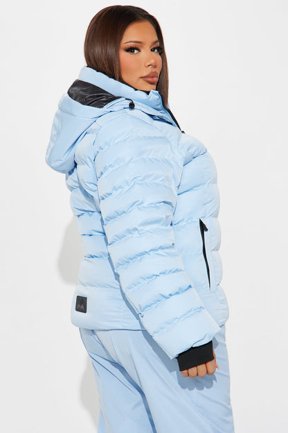 Grab My Skis Puffer Jacket - Light Blue