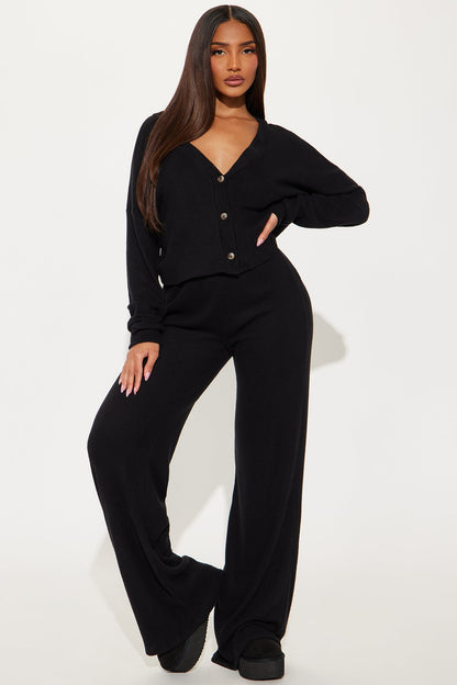 Cozy N Chill Pant Set - Black