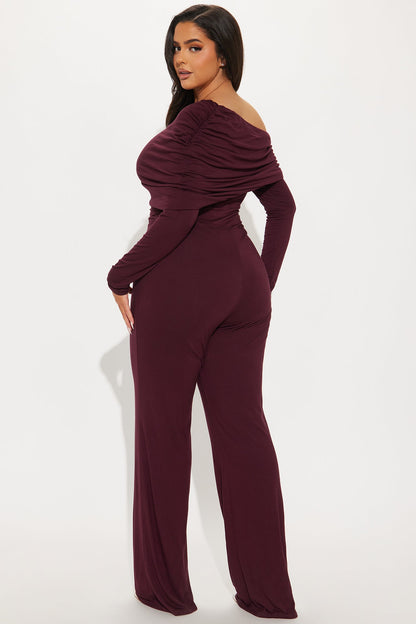 Getting To Know You Jumpsuit - Plum