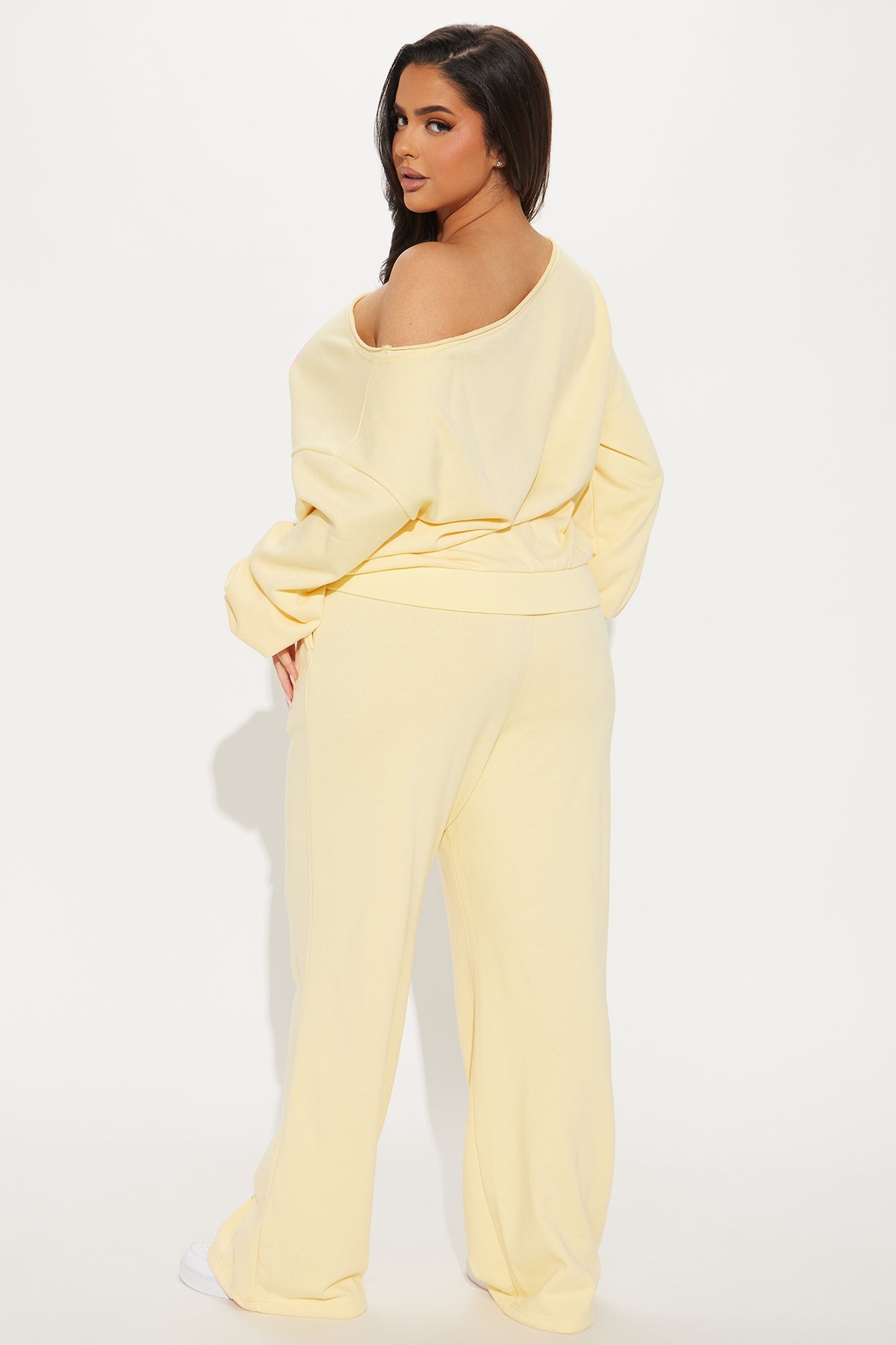 23 Off Shoulder Sweatsuit Set - Yellow