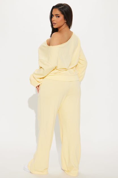 23 Off Shoulder Sweatsuit Set - Yellow
