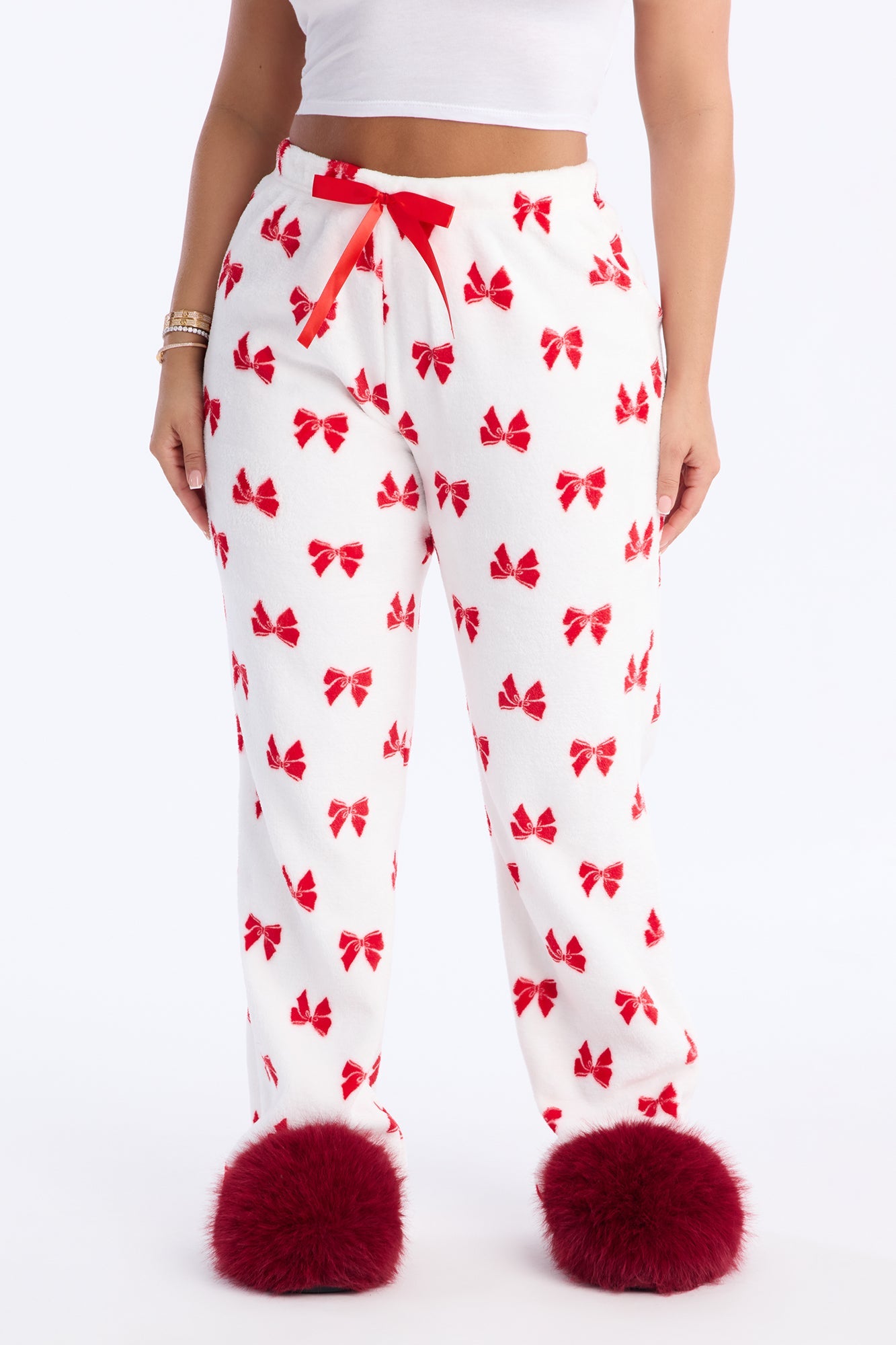 Winter Cutie Plush PJ Pants I - White/combo