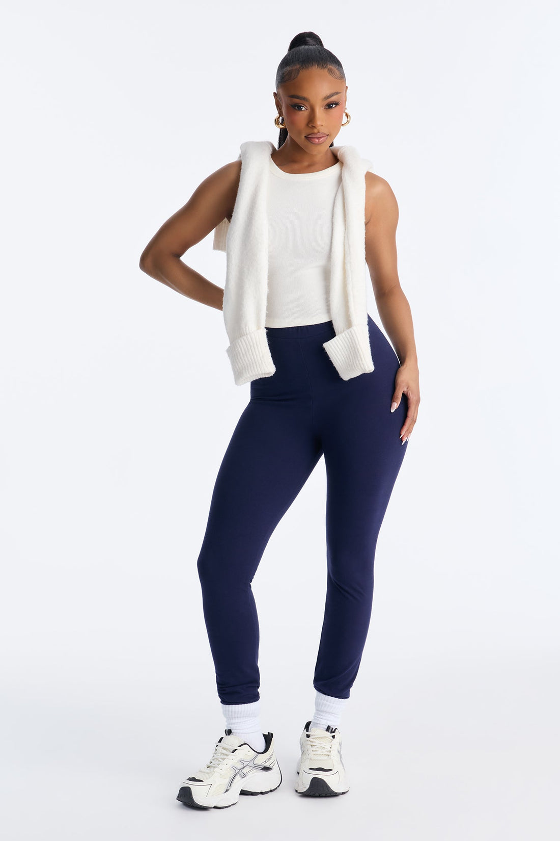 Quinn High Rise Everyday Cotton Legging 29″ - Navy