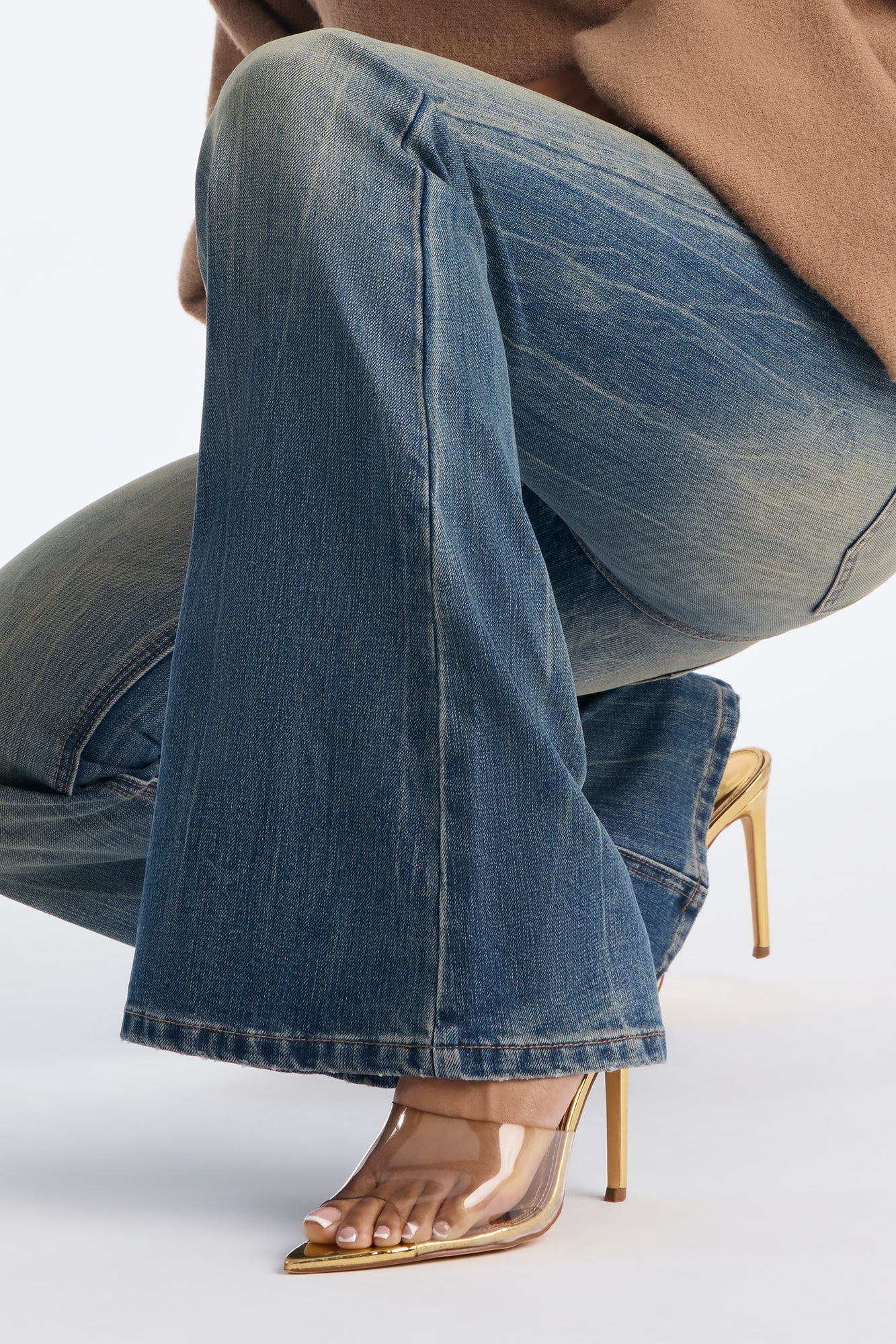 Almeda Low Rise Tinted Flare Jeans - Vintage Wash
