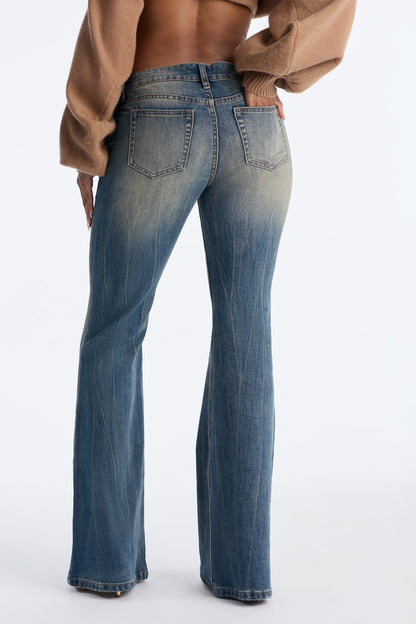 Almeda Low Rise Tinted Flare Jeans - Vintage Wash