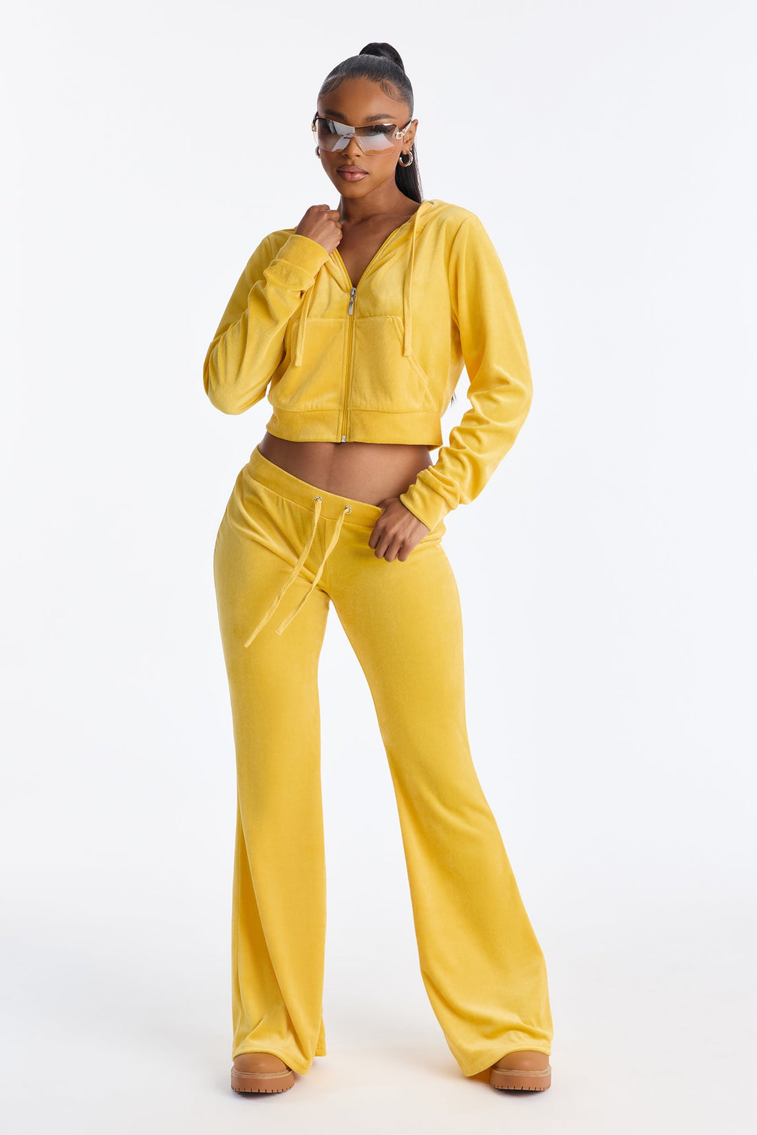 The Original Trendsetter Low Rise Velour Set - Yellow
