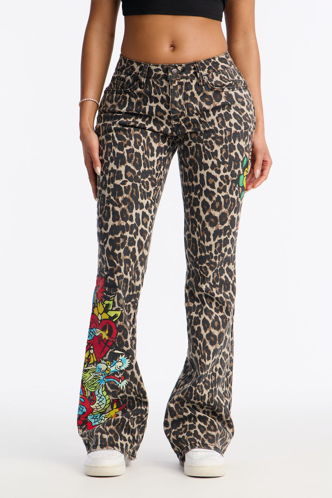 Ed Hardy Dragon Heart Jeans - Brown Combo