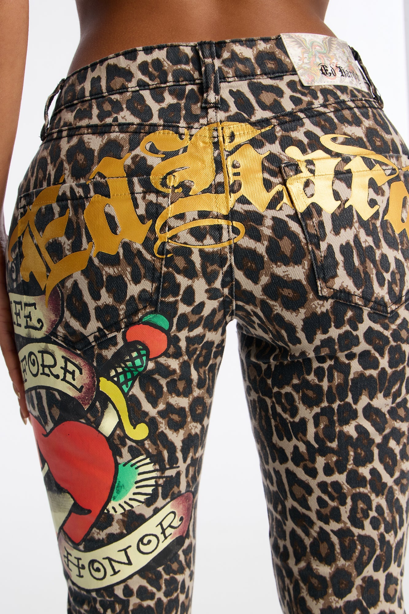 Ed Hardy Dragon Heart Jeans - Brown Combo