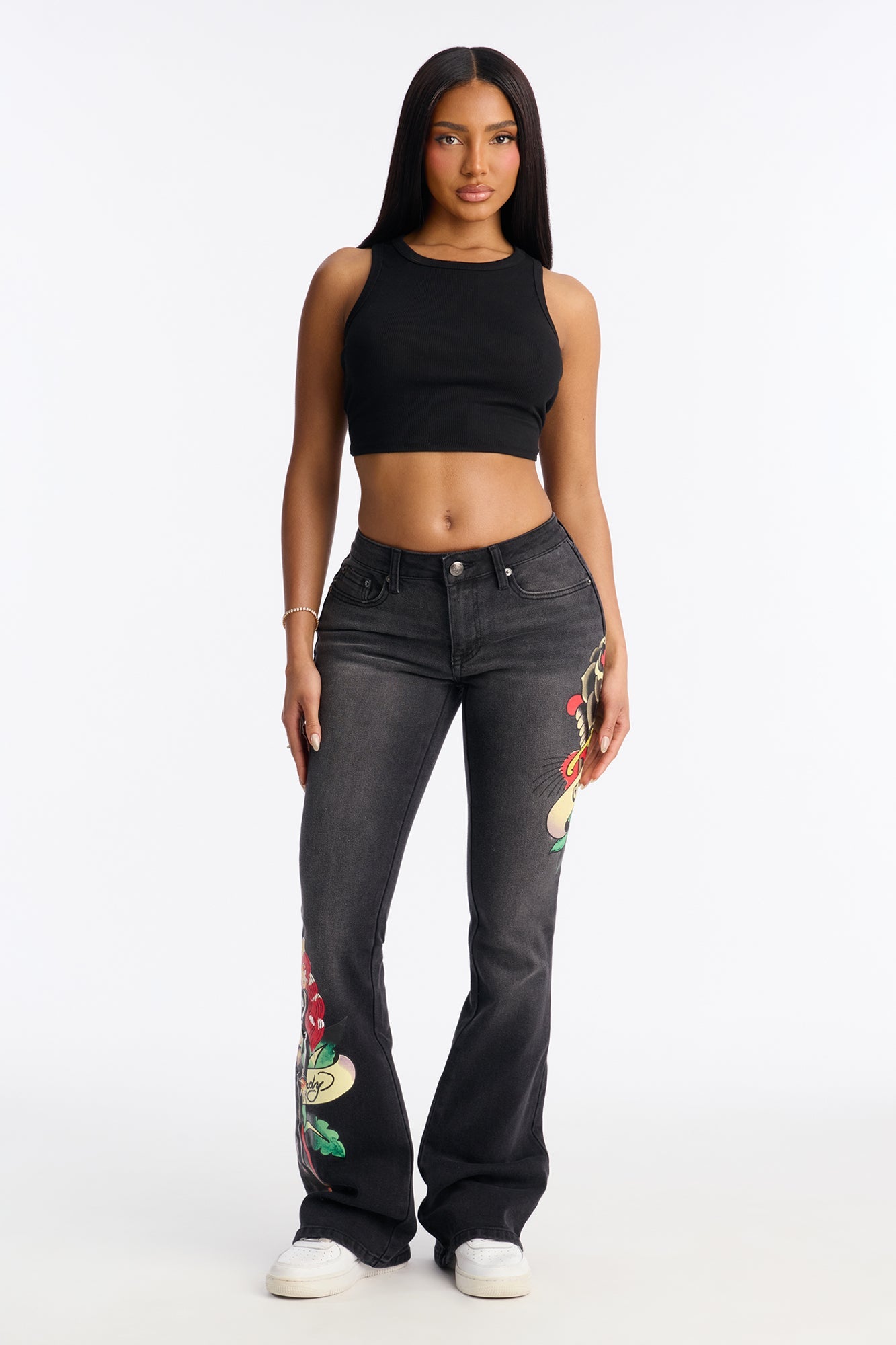 Ed Hardy Hello Sailor Bootcut Jeans - Dark Grey