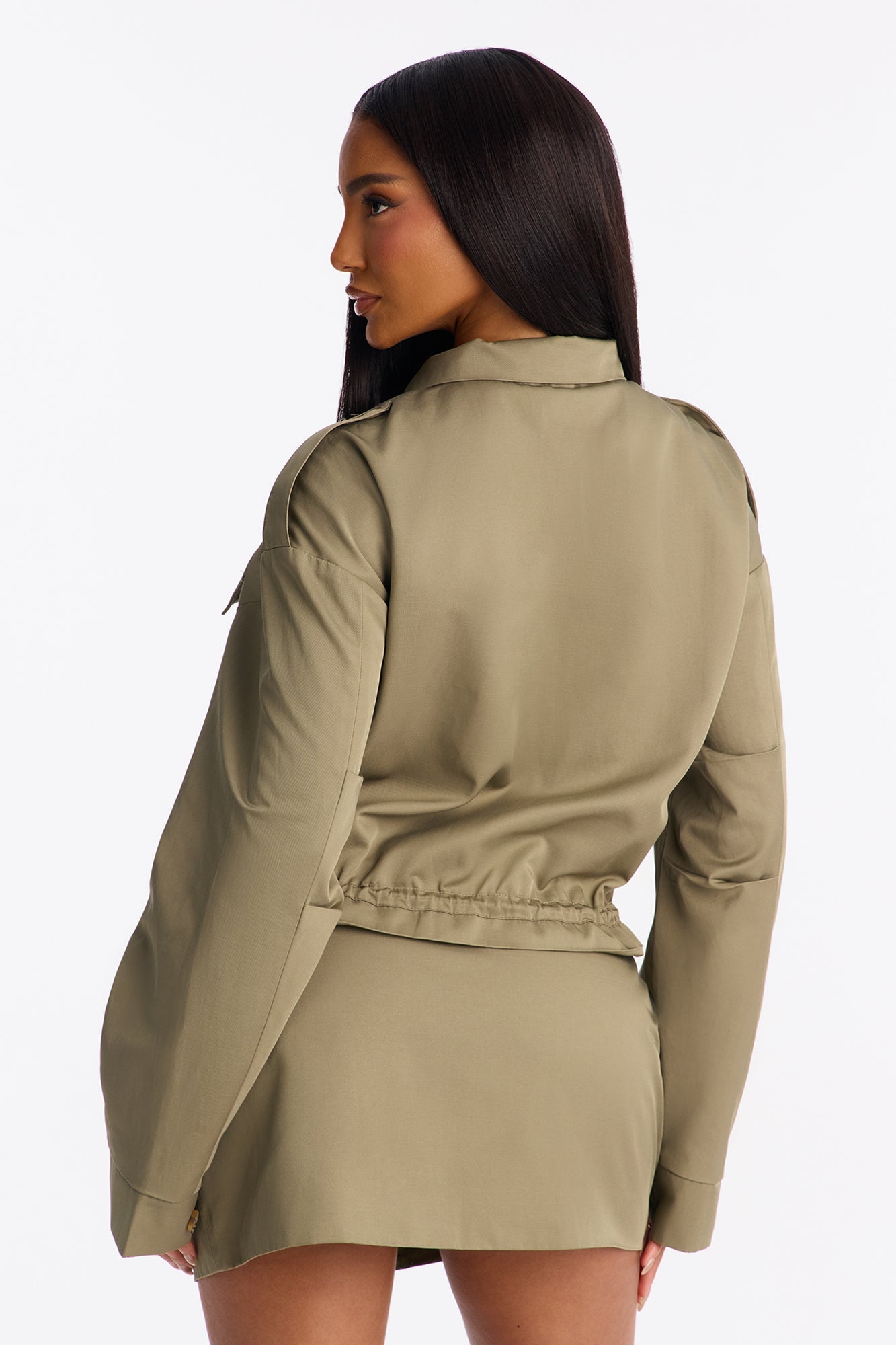 Samara Jacket Mini Skirt Set - Olive