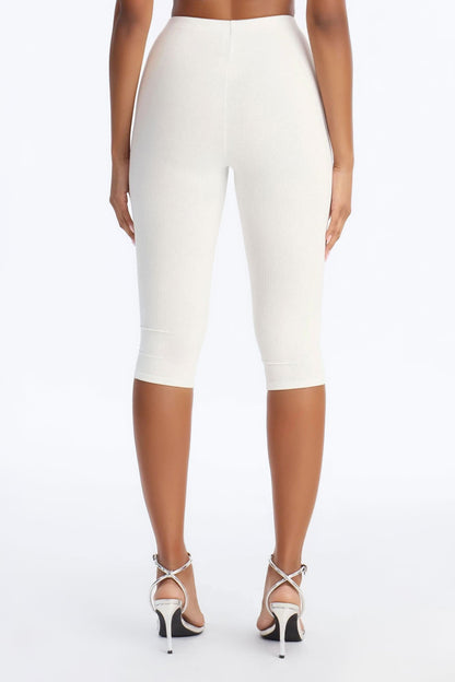 Lena Snatched Capri Pant - Ivory