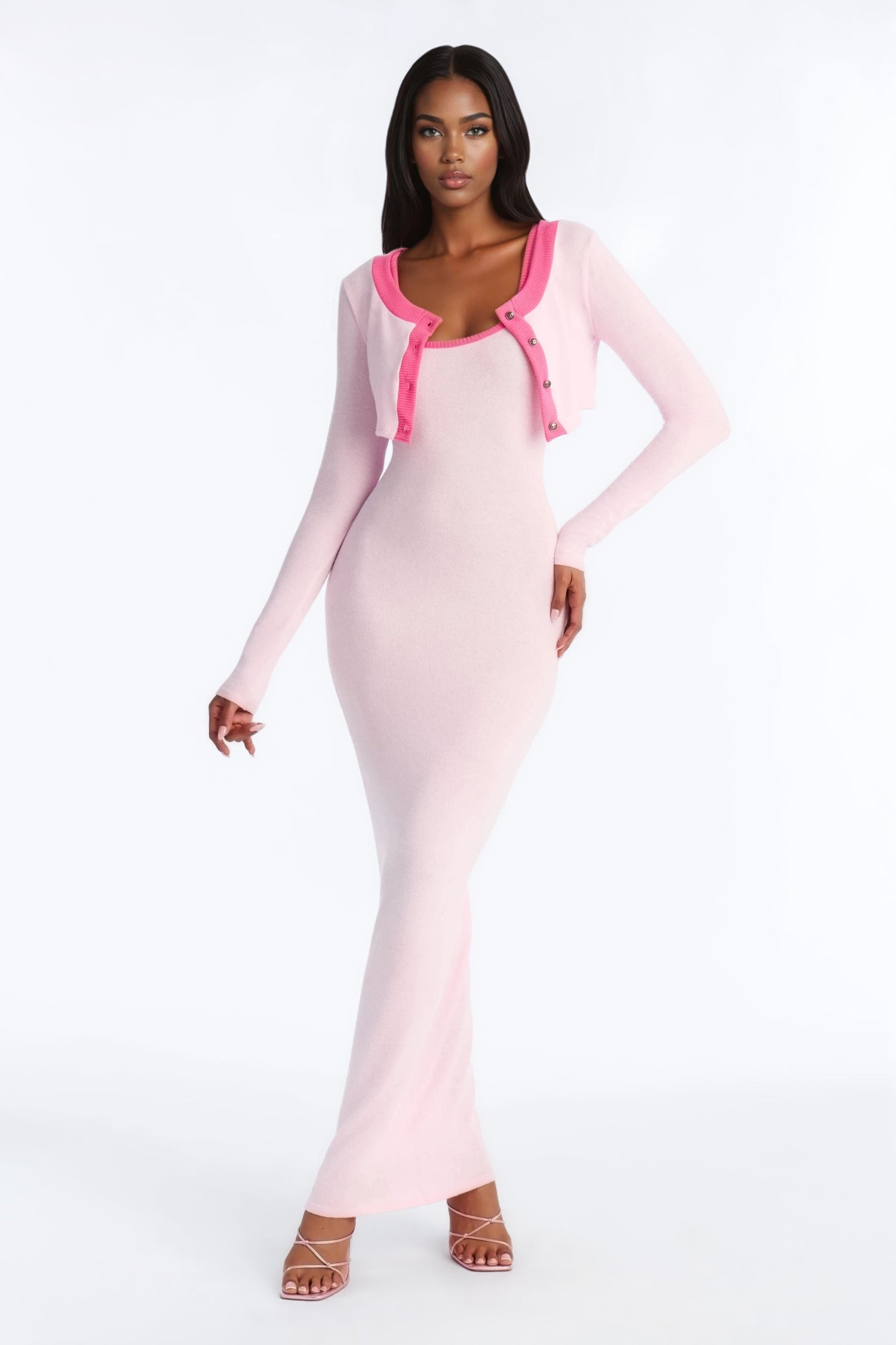 Literally No Maxi Dress Set - Pink