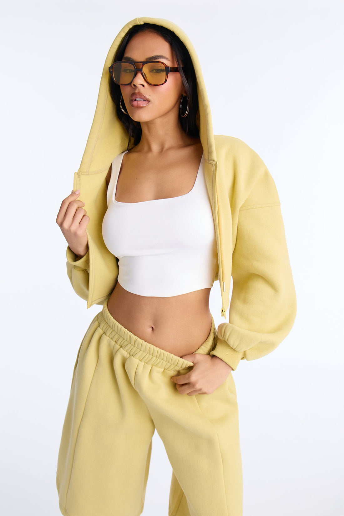 Wake Up Check Fleece Jort Set - Green
