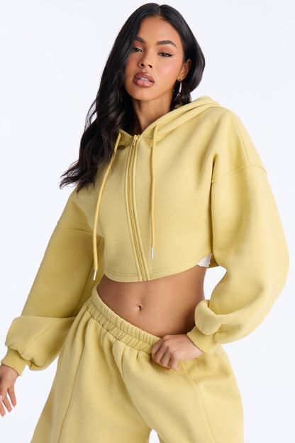 Wake Up Check Fleece Jort Set - Green