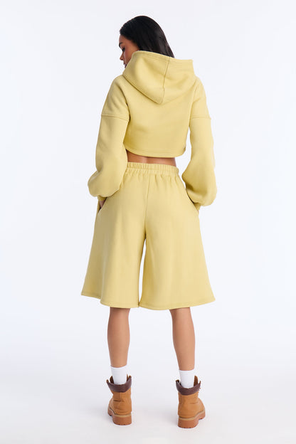 Wake Up Check Fleece Jort Set - Green