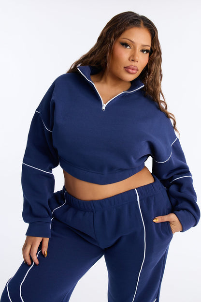 Weekend Chill Fleece Jogger Pant Set - Navy