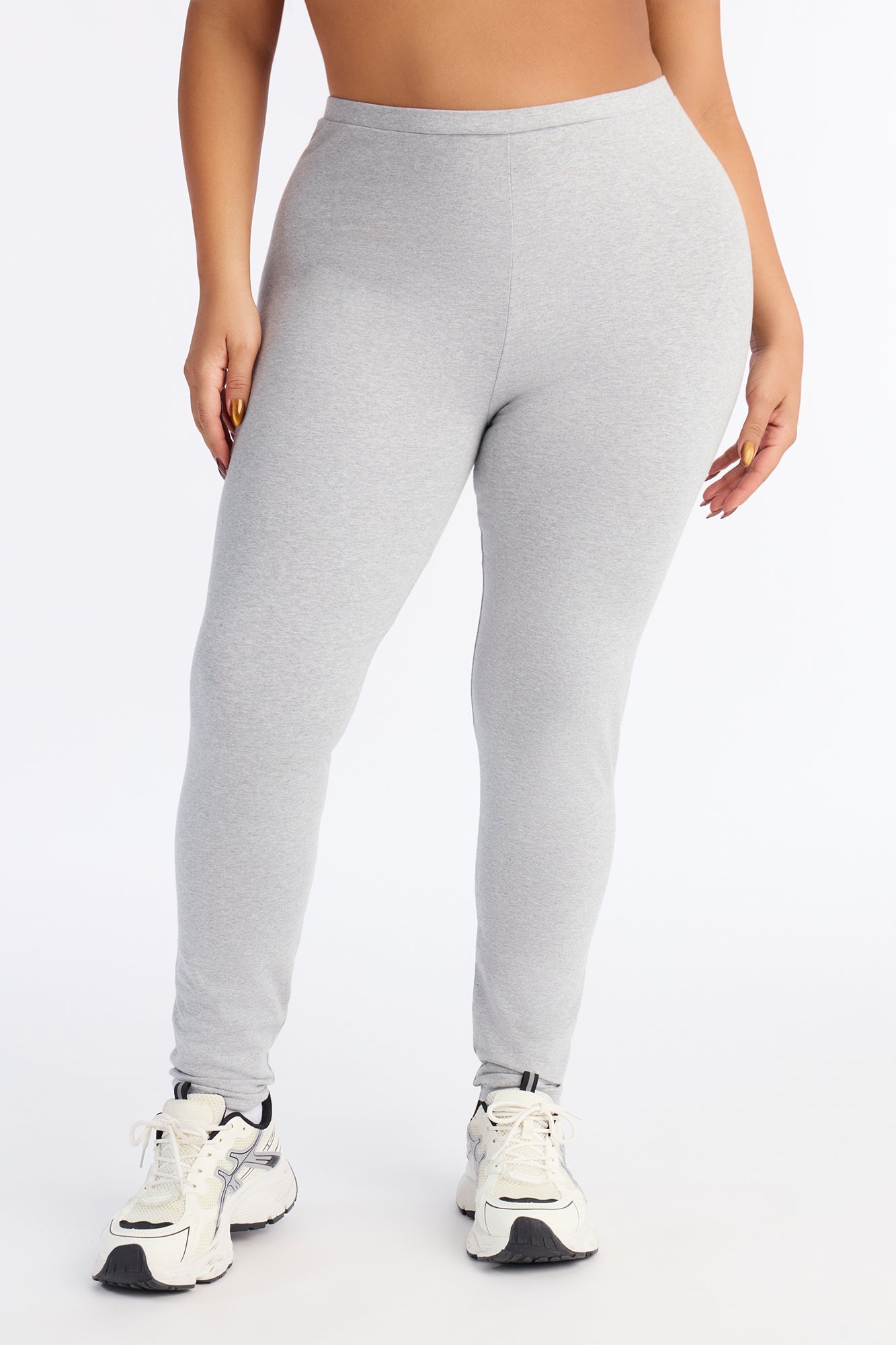Quinn Mid Rise Every Day Cotton Legging 29″ - Heather Grey