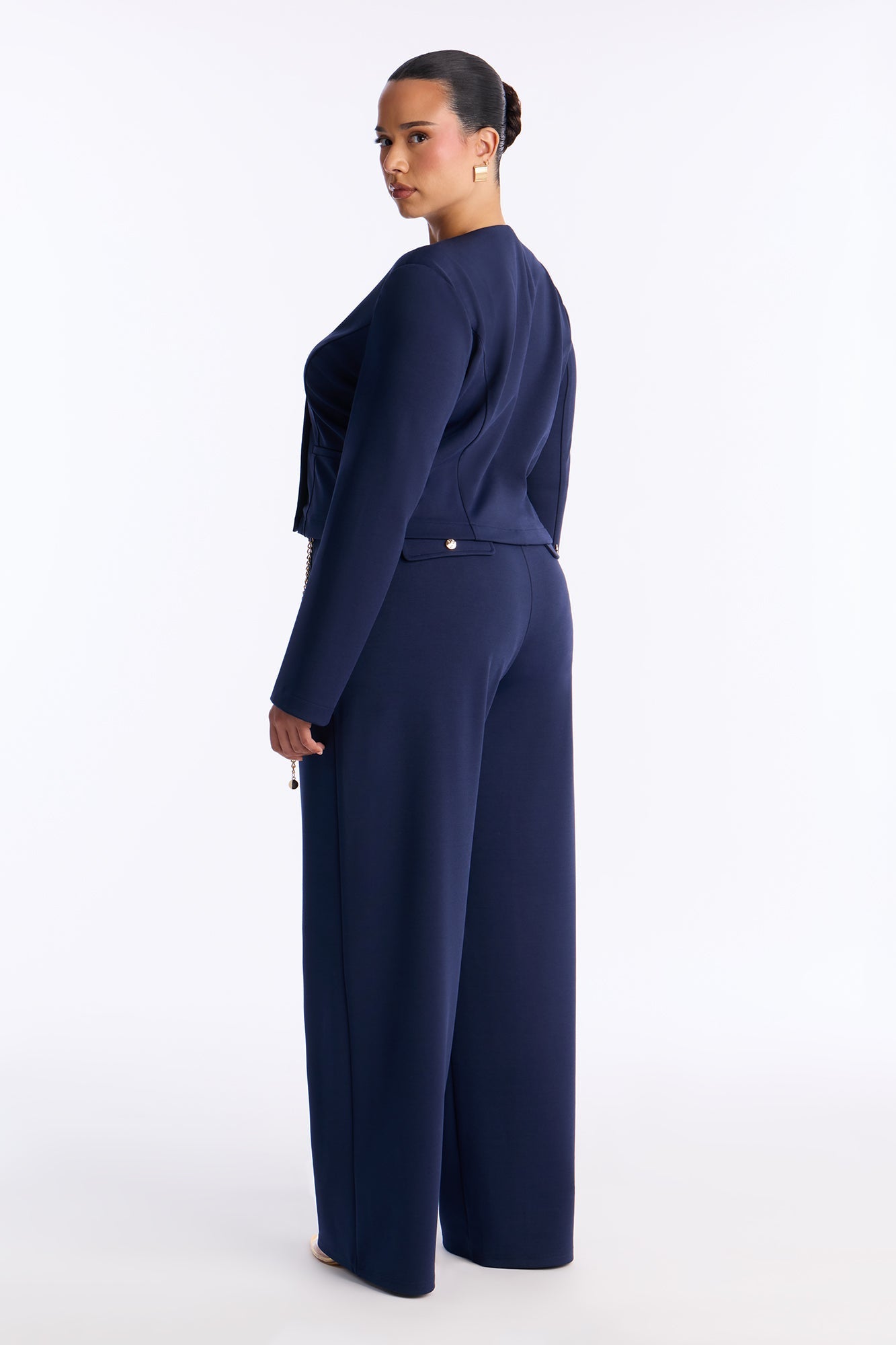 Sandra Blazer Pant Set - Navy