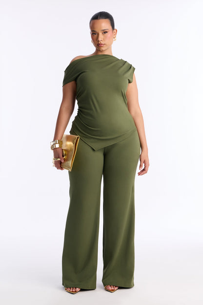 Aspen Straight Leg Pant Set - Olive