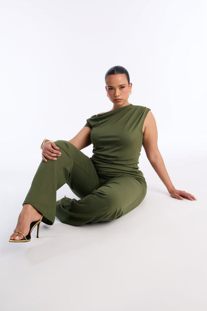 Aspen Straight Leg Pant Set - Olive