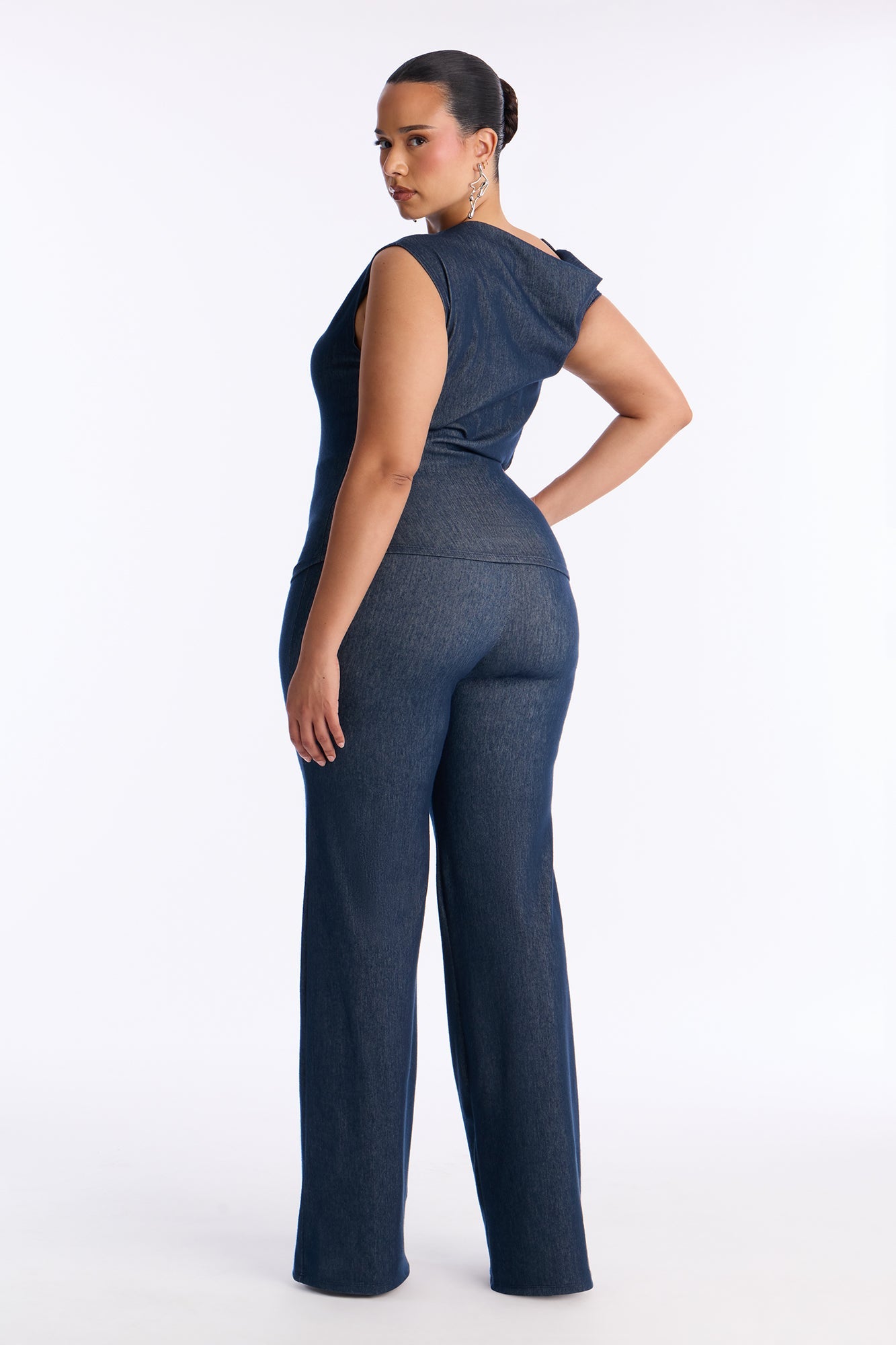 Leanne Asymmetrical Pant Set - Denim