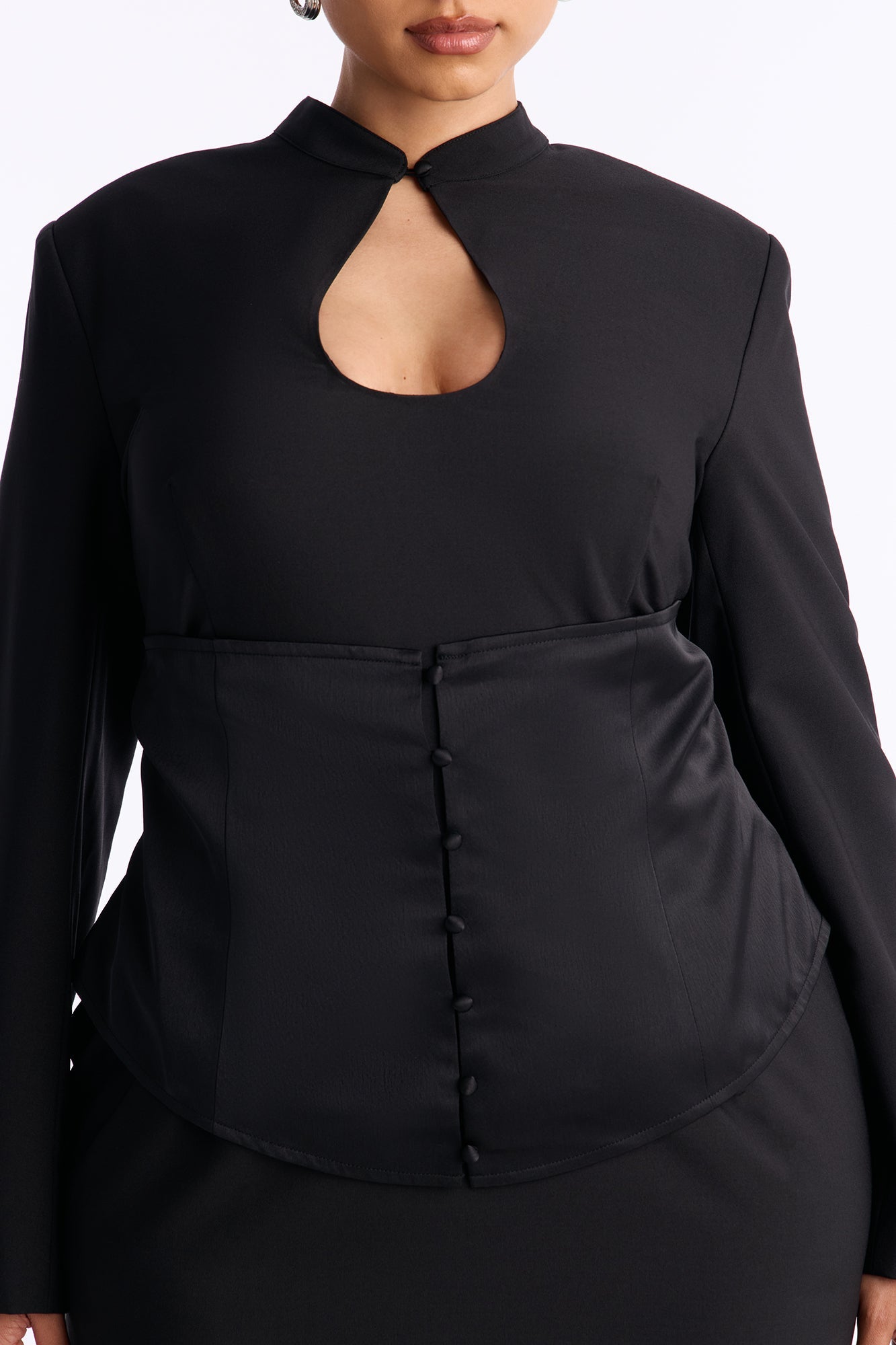 You Better Work Long Sleeve Mini Dress - Black