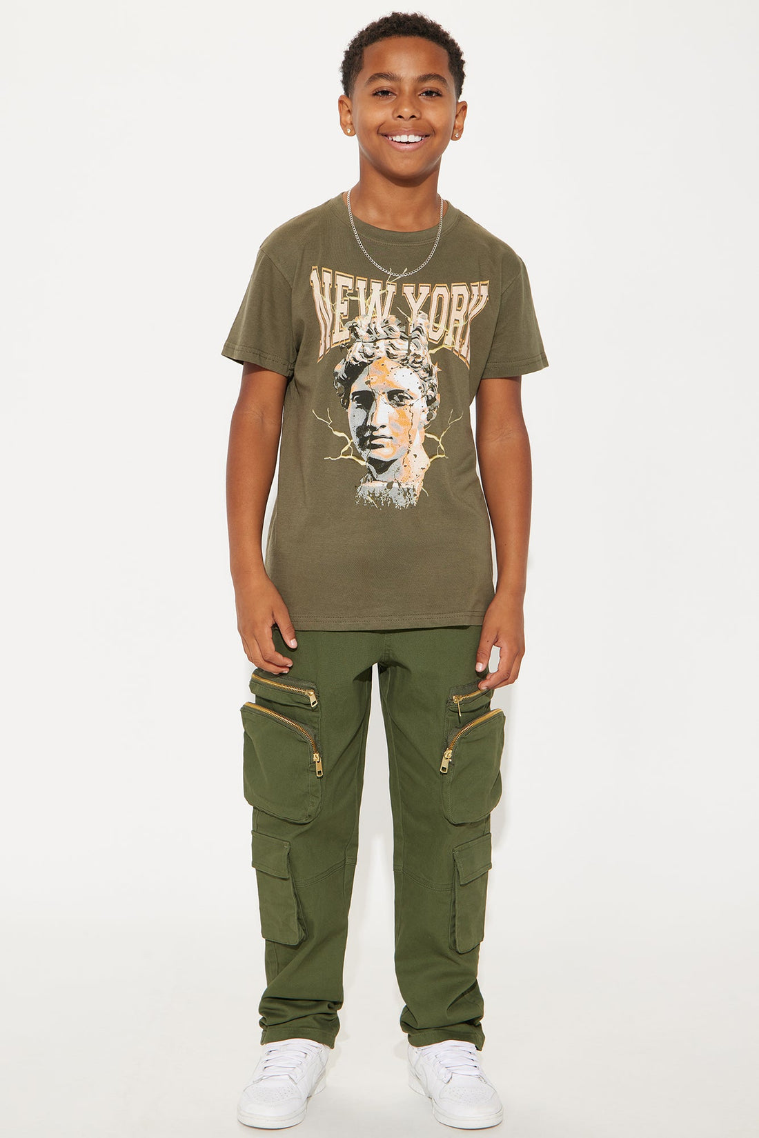 Mini Strong &amp; Tough Cargo Twill Pant - Olive