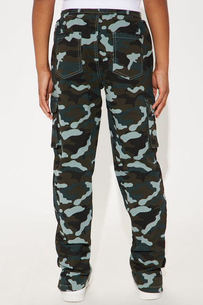 Mini Next Level Camo Print Cargo Twill Pant - Camouflage