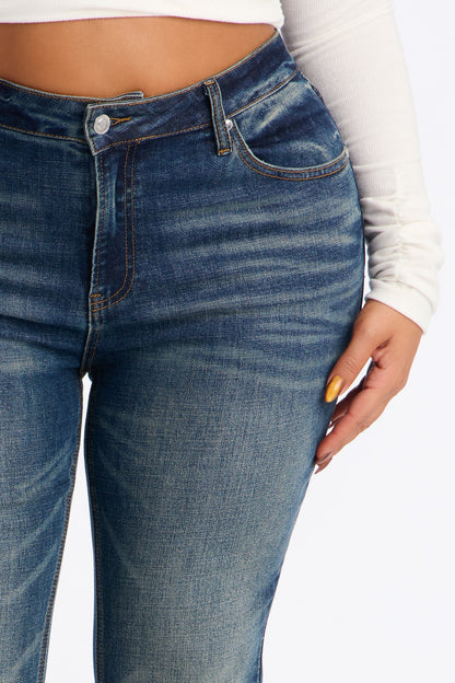 My Vibe Mid Rise Stretch Bootcut Jeans - Vintage Wash