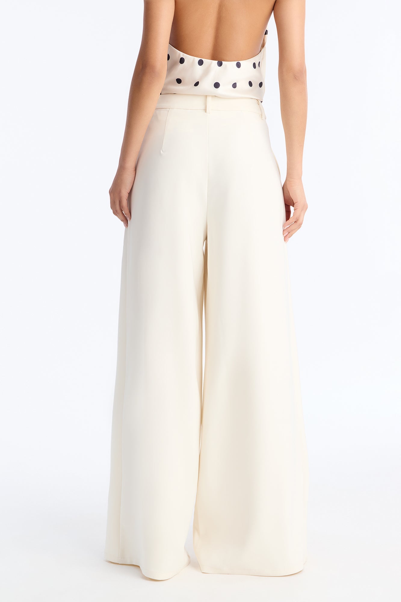 Karianna Crepe Woven Wide Leg Pant 33 - Ivory
