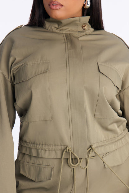 Samara Jacket Mini Skirt Set - Olive