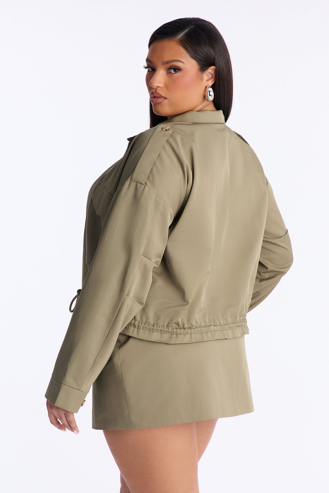 Samara Jacket Mini Skirt Set - Olive