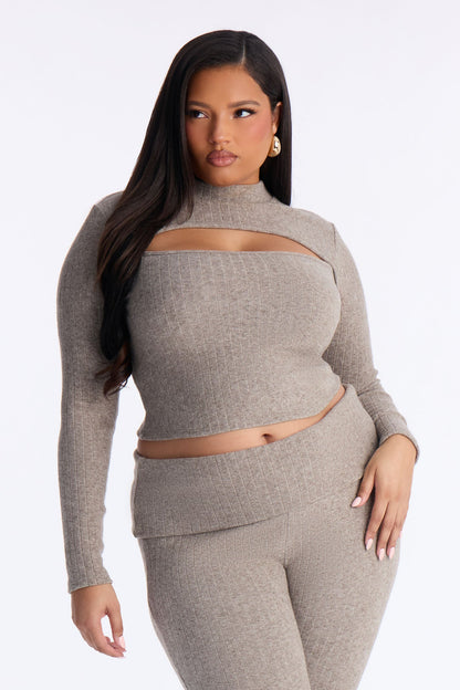 Carla Ribbed Sweater Pant Set - Grey