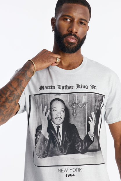 The King 1964 Puff Print Short Sleeve Tee - Grey