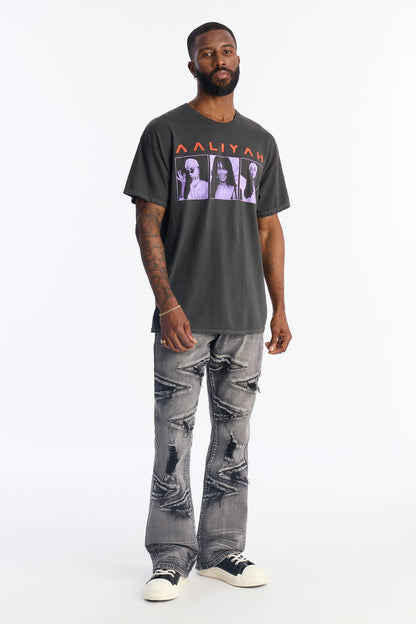 Aaliyah One In A Million Boxy Short Sleeve Tee - Black Wash