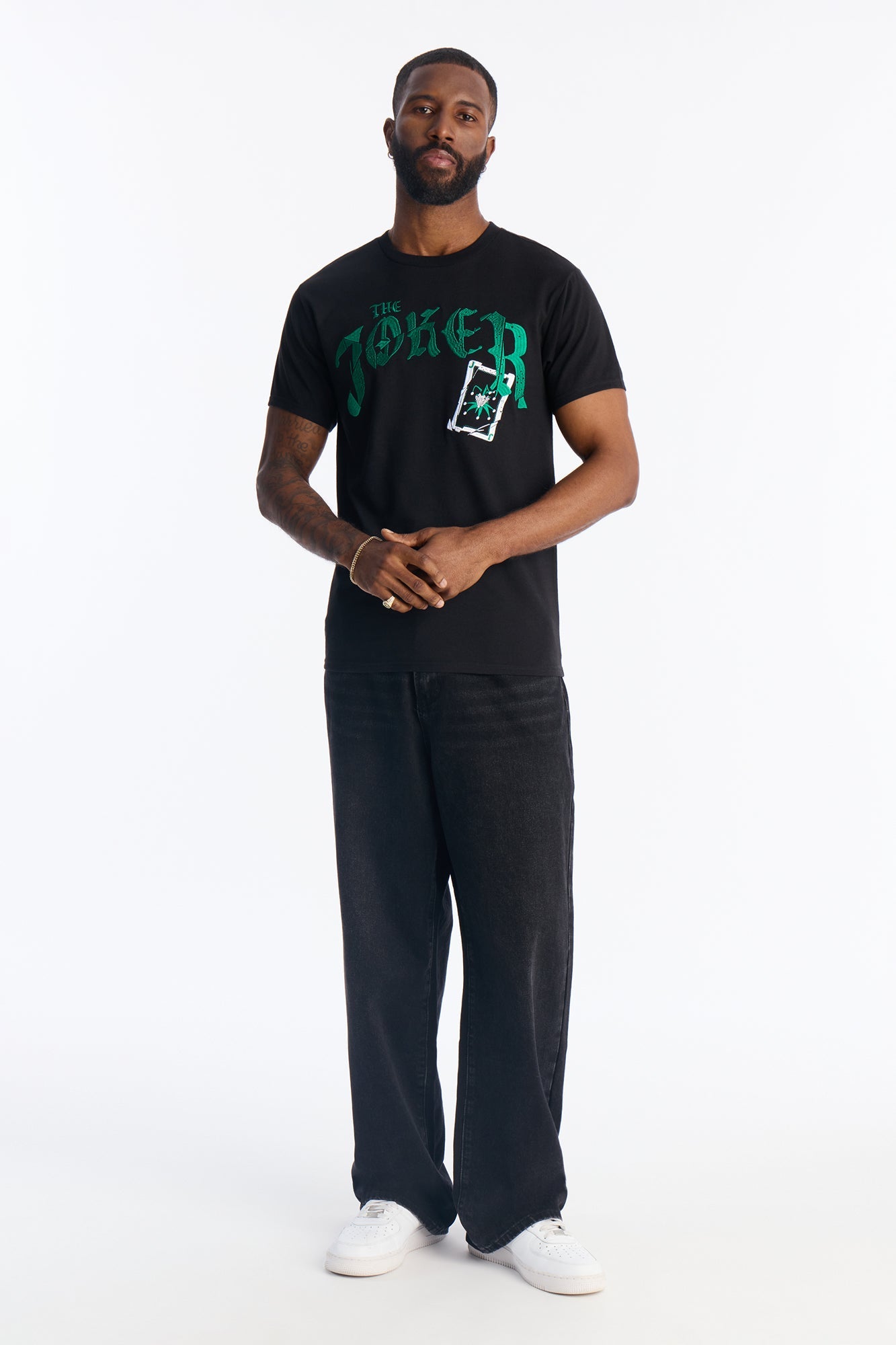 The Joker Embroidered Short Sleeve Tee - Black