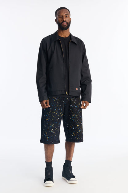 Baggy Drip Bling Denim Short - Black