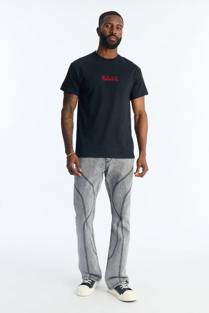 GOAT Embroidery Short Sleeve Tee - Black
