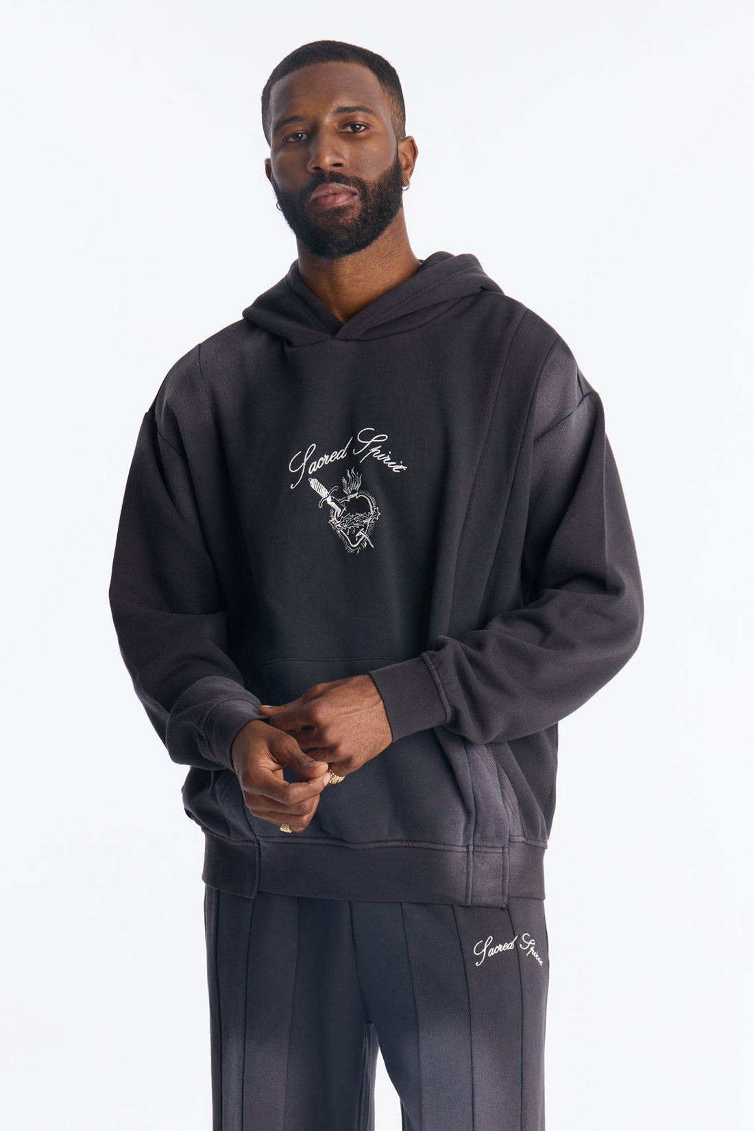 Sacred Spirit Washed Hoodie - Black Wash