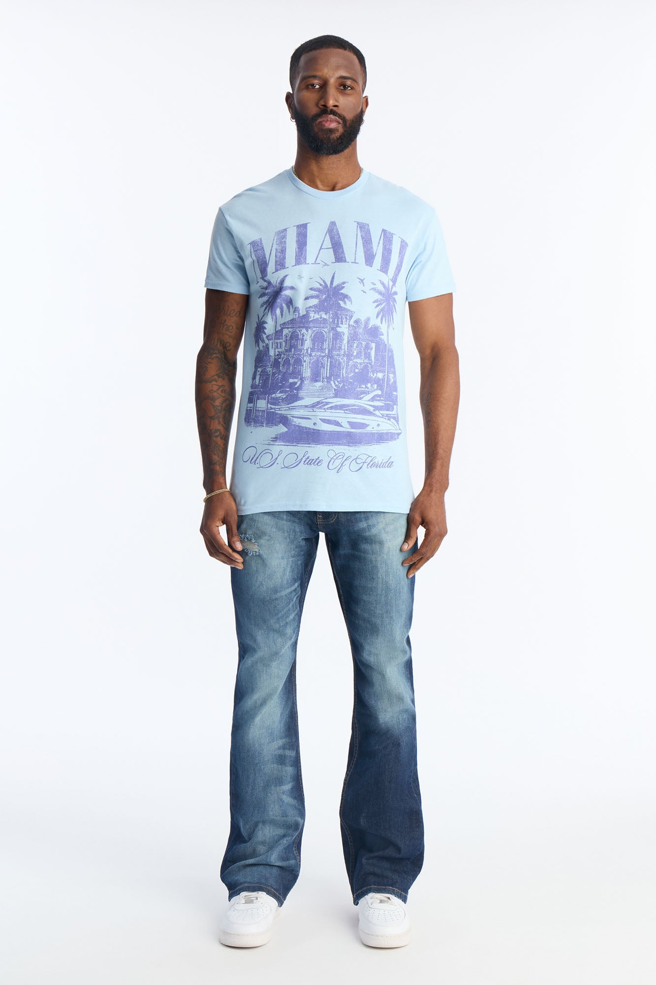 Stacked Skinny Flare Wasco Jean - Dark Wash