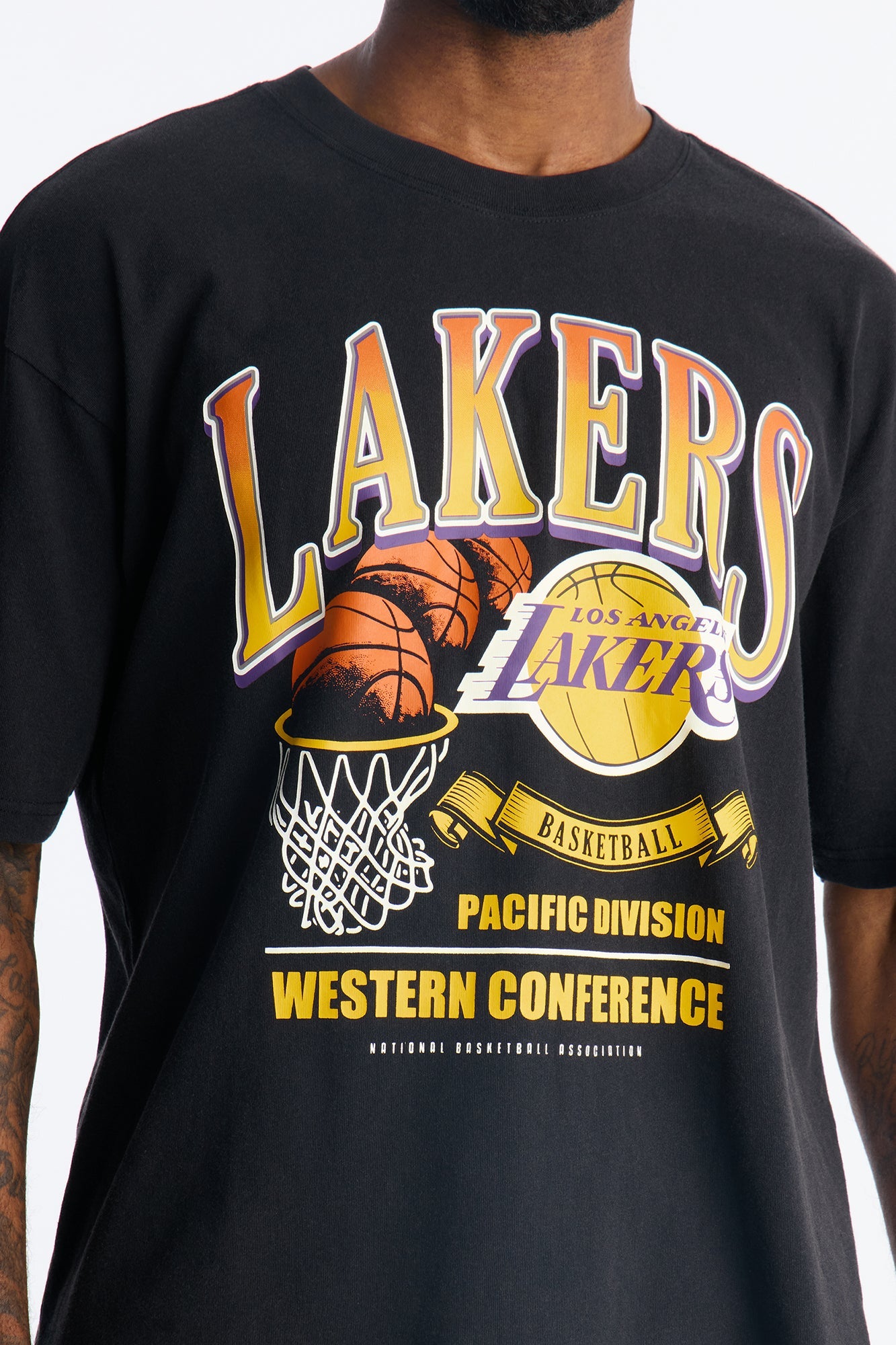 Lakers For The City Short Sleeve Tee - Black Wash