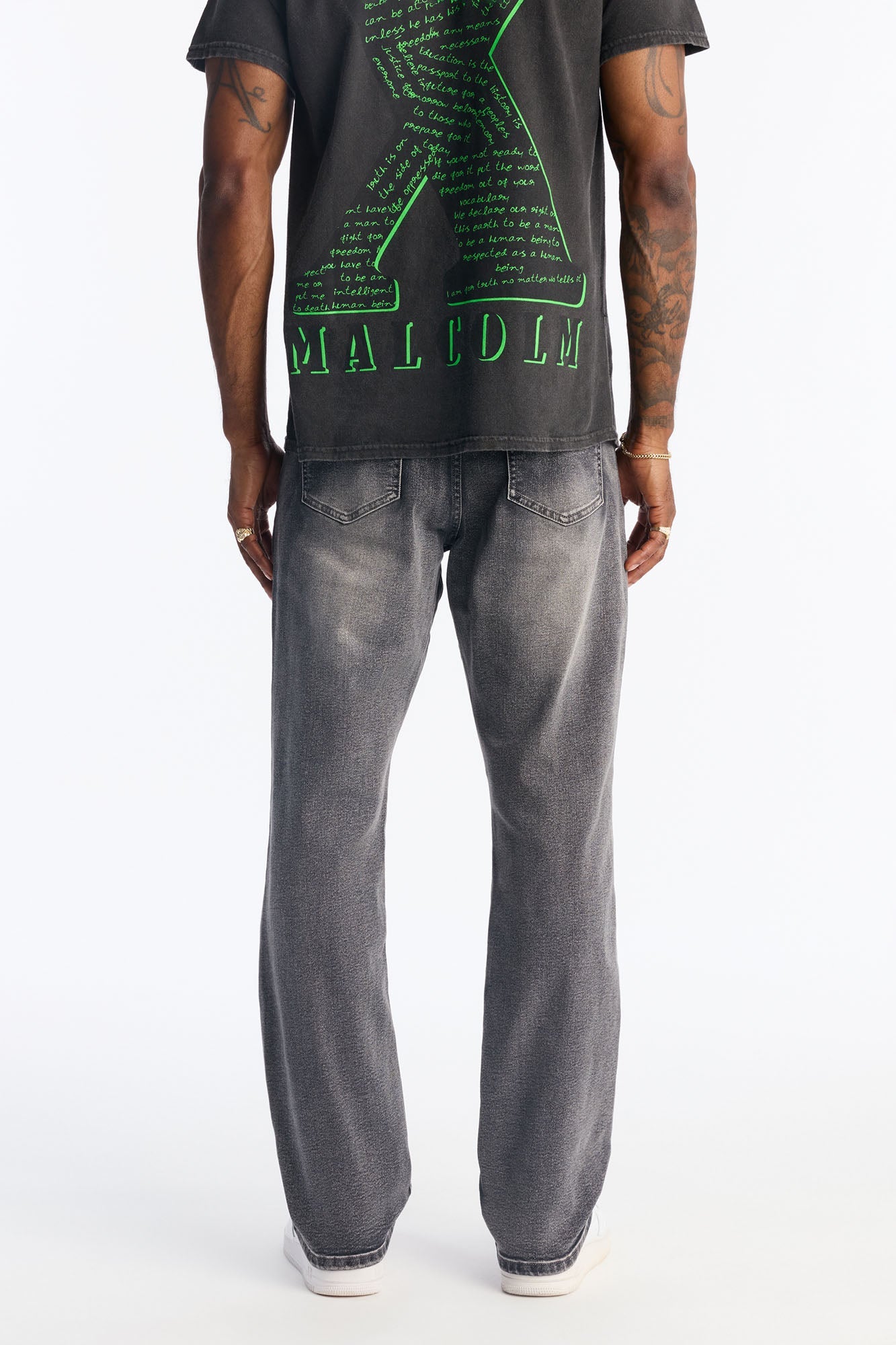 Straight Ripped Reality Jeans - Black Wash