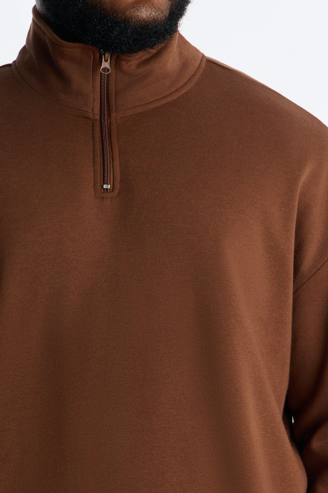 Built For Success Quarter Zip Sweatshirt - Chocolate