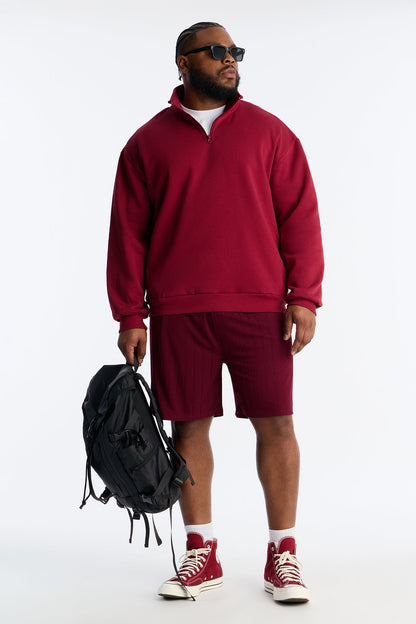 Built For Success Quarter Zip Sweatshirt - Burgundy