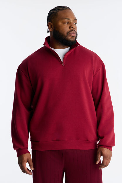 Built For Success Quarter Zip Sweatshirt - Burgundy