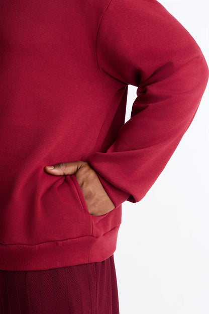 Built For Success Quarter Zip Sweatshirt - Burgundy