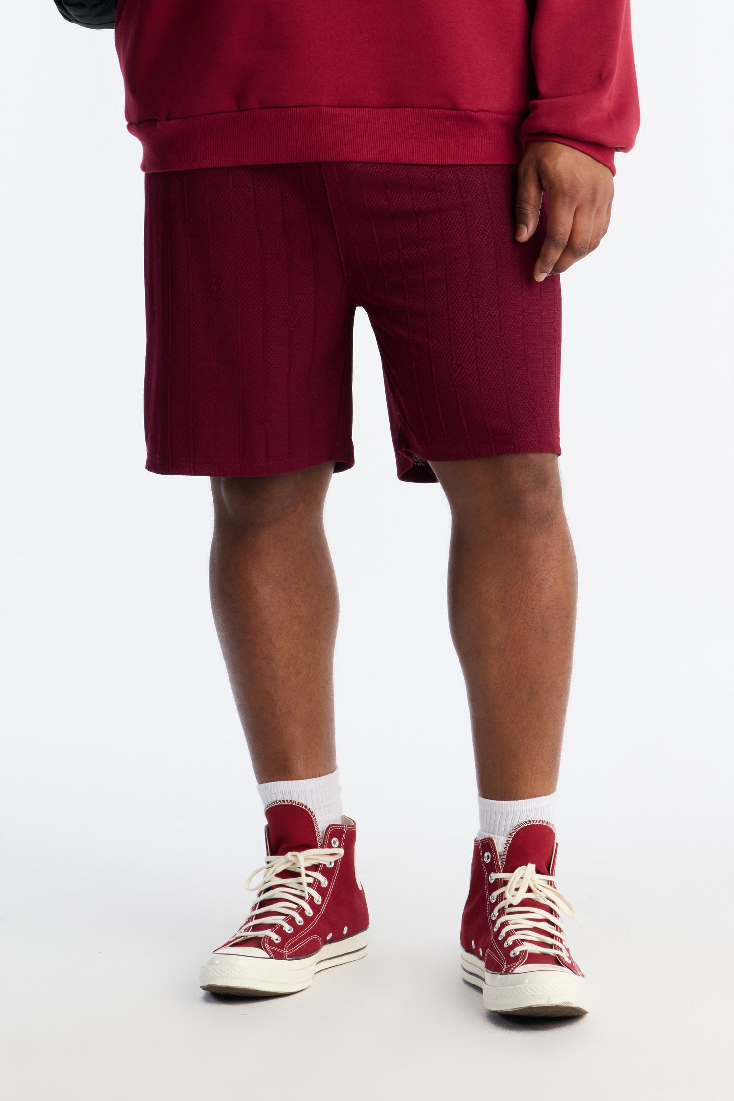 Striped Heritage Jacquard Short - Burgundy