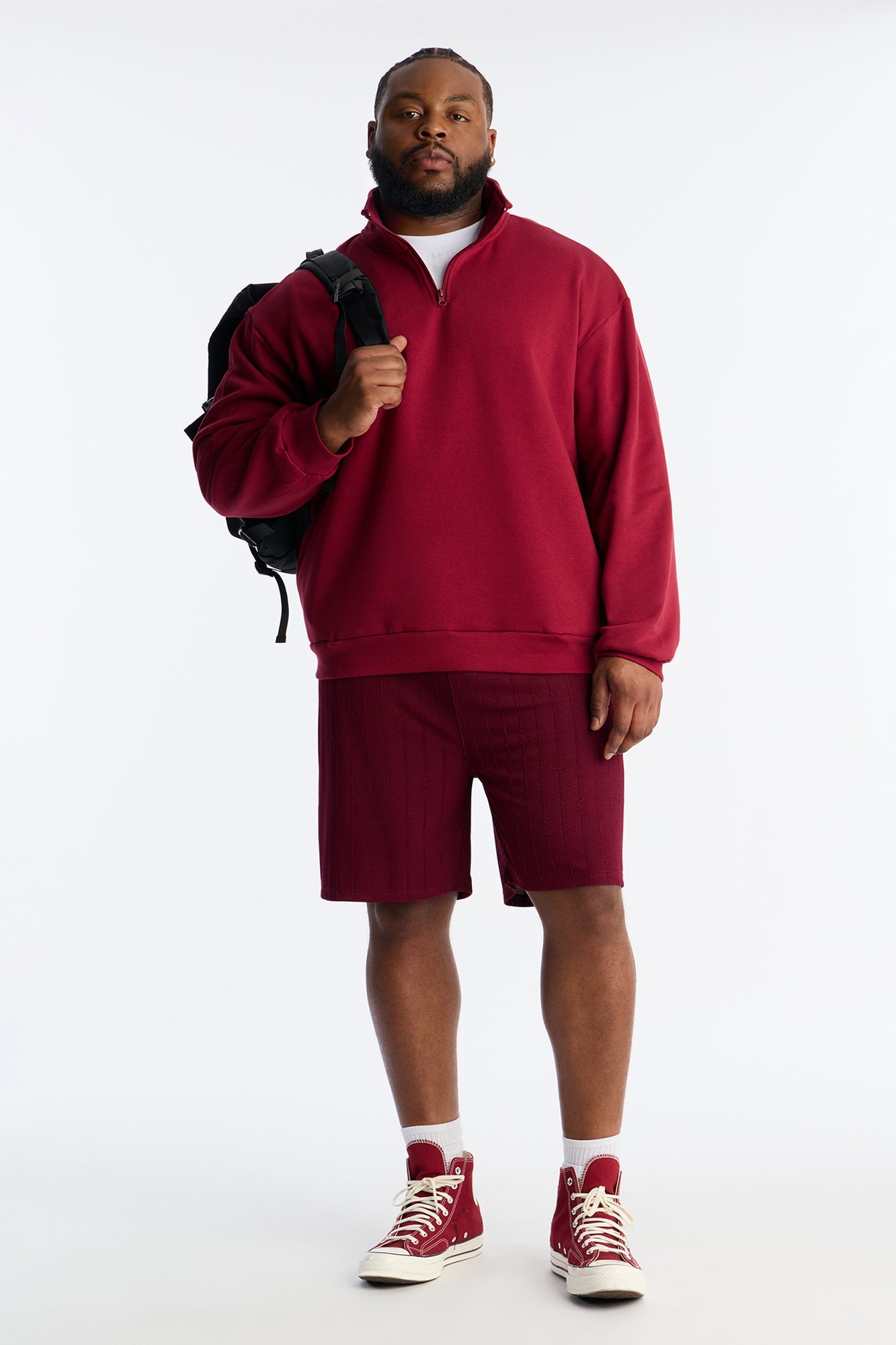 Striped Heritage Jacquard Short - Burgundy