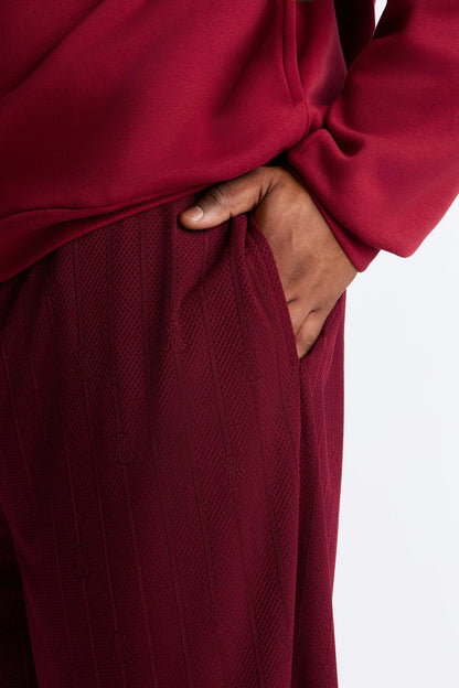 Striped Heritage Jacquard Short - Burgundy